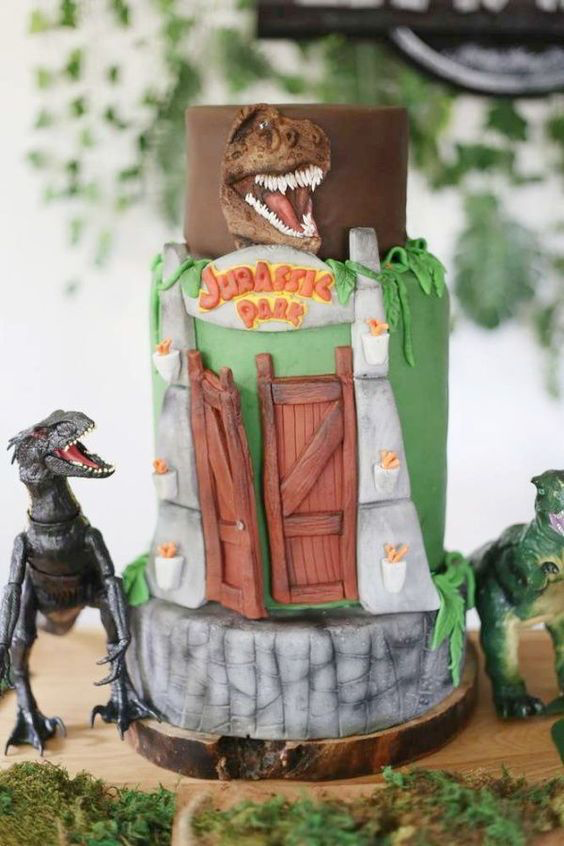 Jurassic Park Gates Birthday Cake