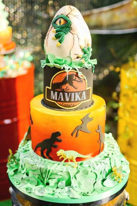 Jurassic Park Dinosaur Egg Birthday Cake
