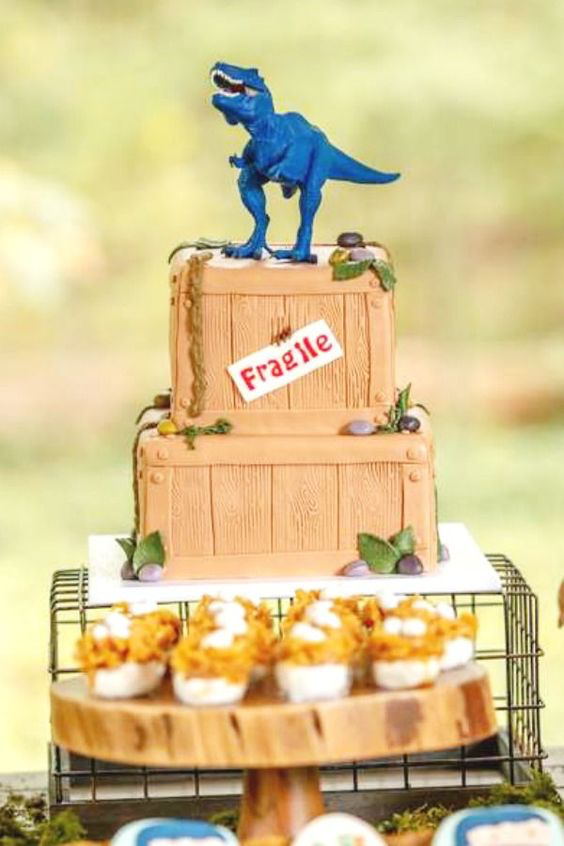 Dinsoaur Crate Birthday Cake
