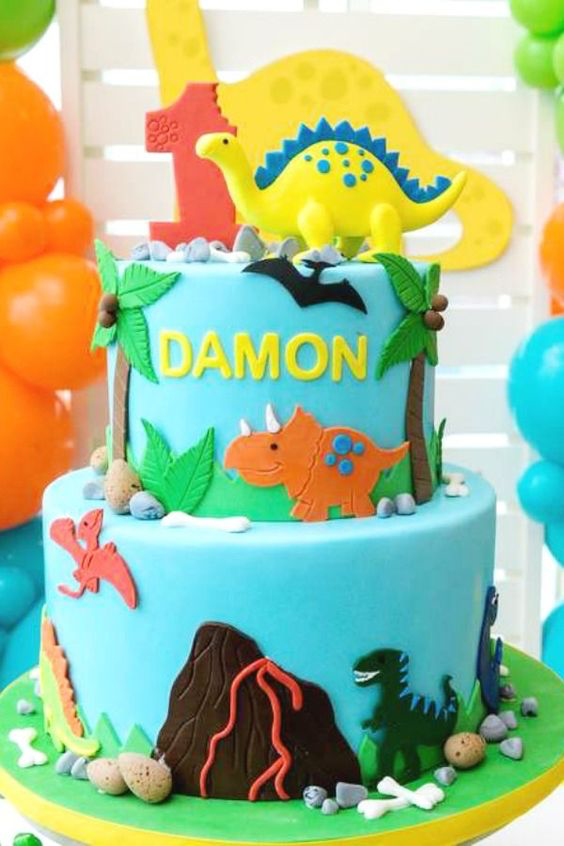 Colorful Dino Cake