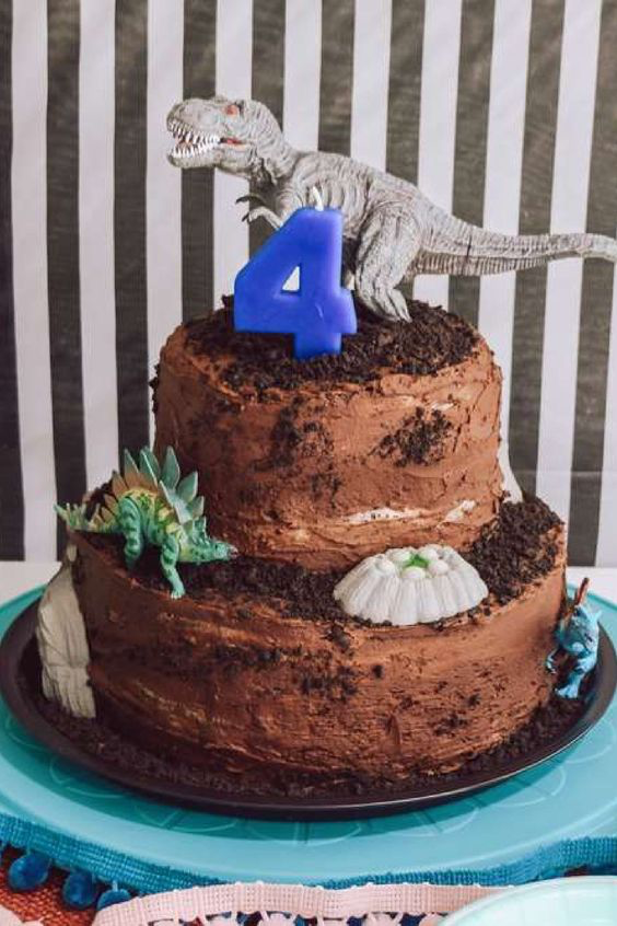 Chocolate Tiered Dinosaur Cake