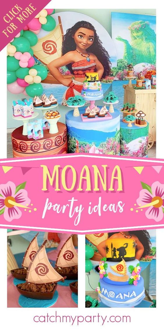 Moana birthday party | CatchMyParty.com Moana Birthday Party