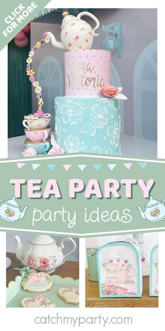 Tea Party birthday party | CatchMyParty.com Tea Party birthday party