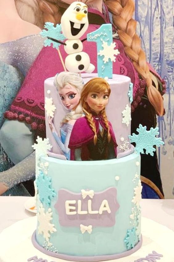 Anna and Elsa Birthday Cake