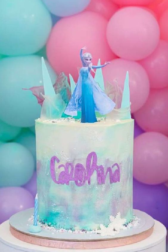 Ombre Elsa Frozen Birthday Cake