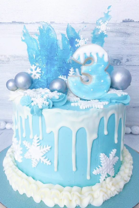 Snow and Ice Birthday Cake
