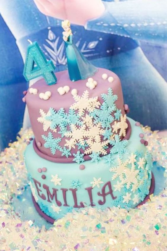 Personalized Snowflake-Tiered Birthday Cake