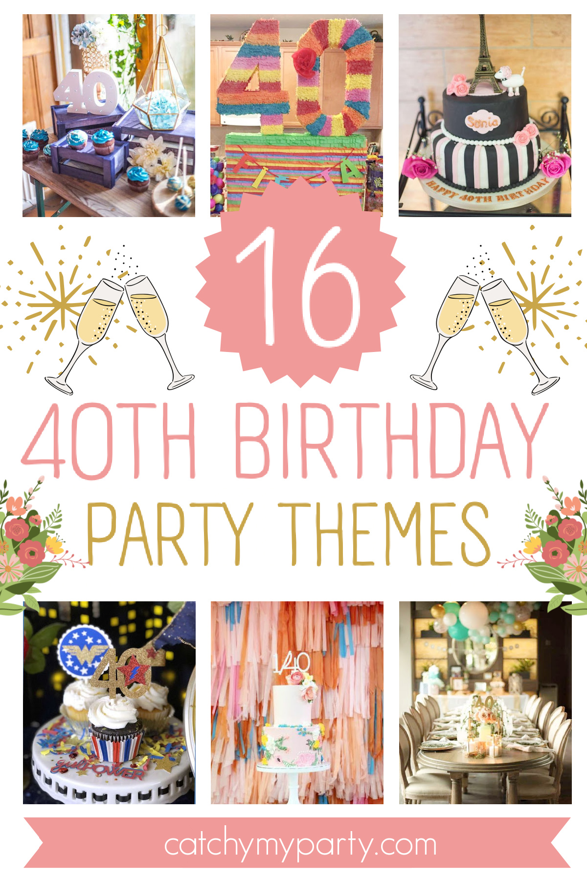 Take a look at the 16 BEST 40th Birthday Themes for Women | CatchMyParty.com 16 BEST 40th Birthday Themes for Women in 2023!