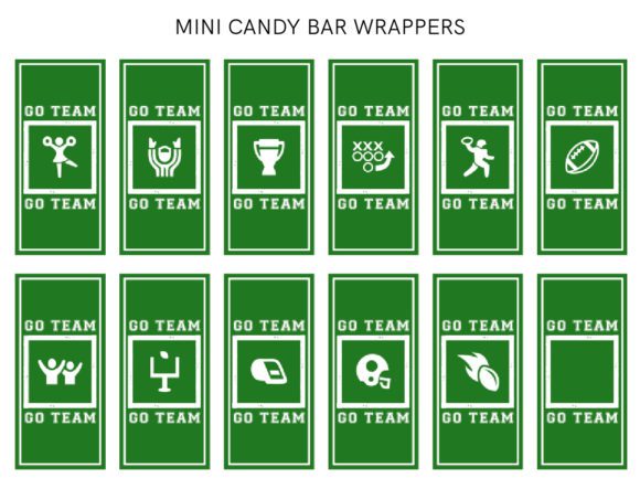 FREE Football Party Printables - Mini Candy Bar Wrappers