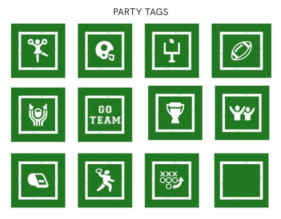 FREE Football Party Printables - Party Tags