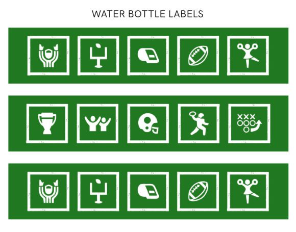 FREE Football Party Printables - Water Bottle Label