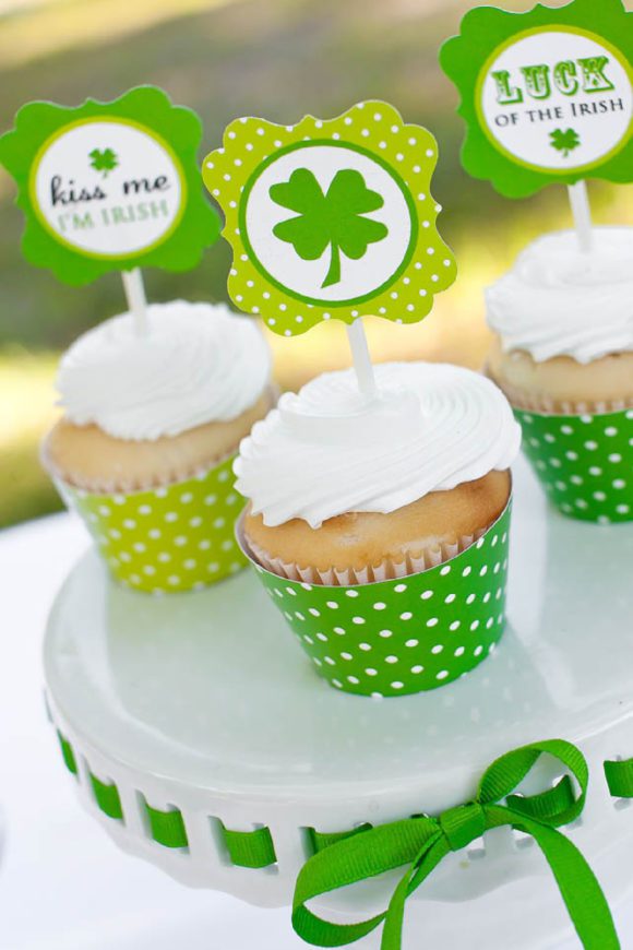 FREE "Luck of the Irish" St. Patrick's Day Party Printables - Cupcake Toppers