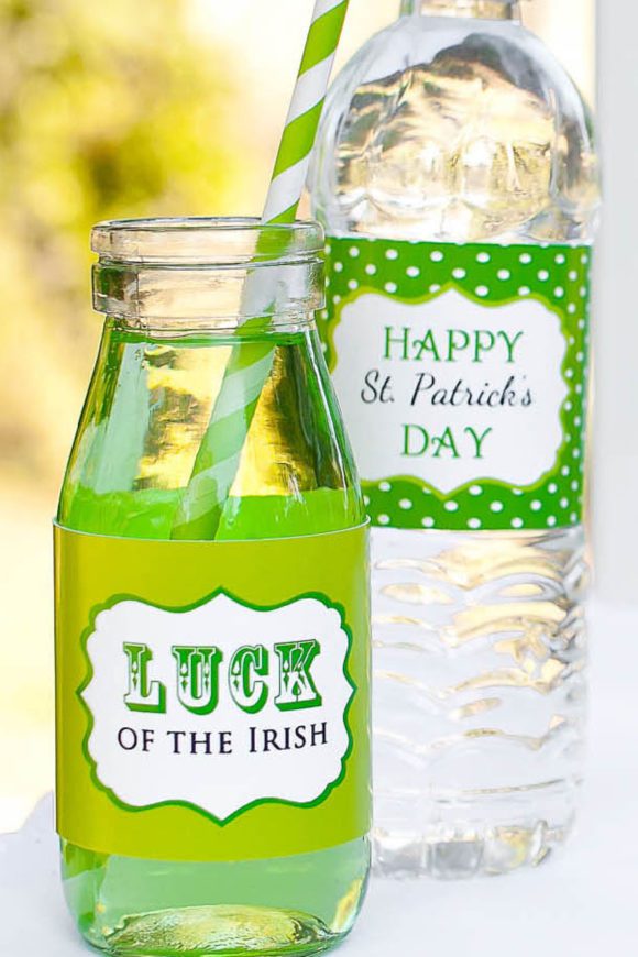 FREE "Luck of the Irish" St. Patrick's Day Party Printables - Water Bottle Labels