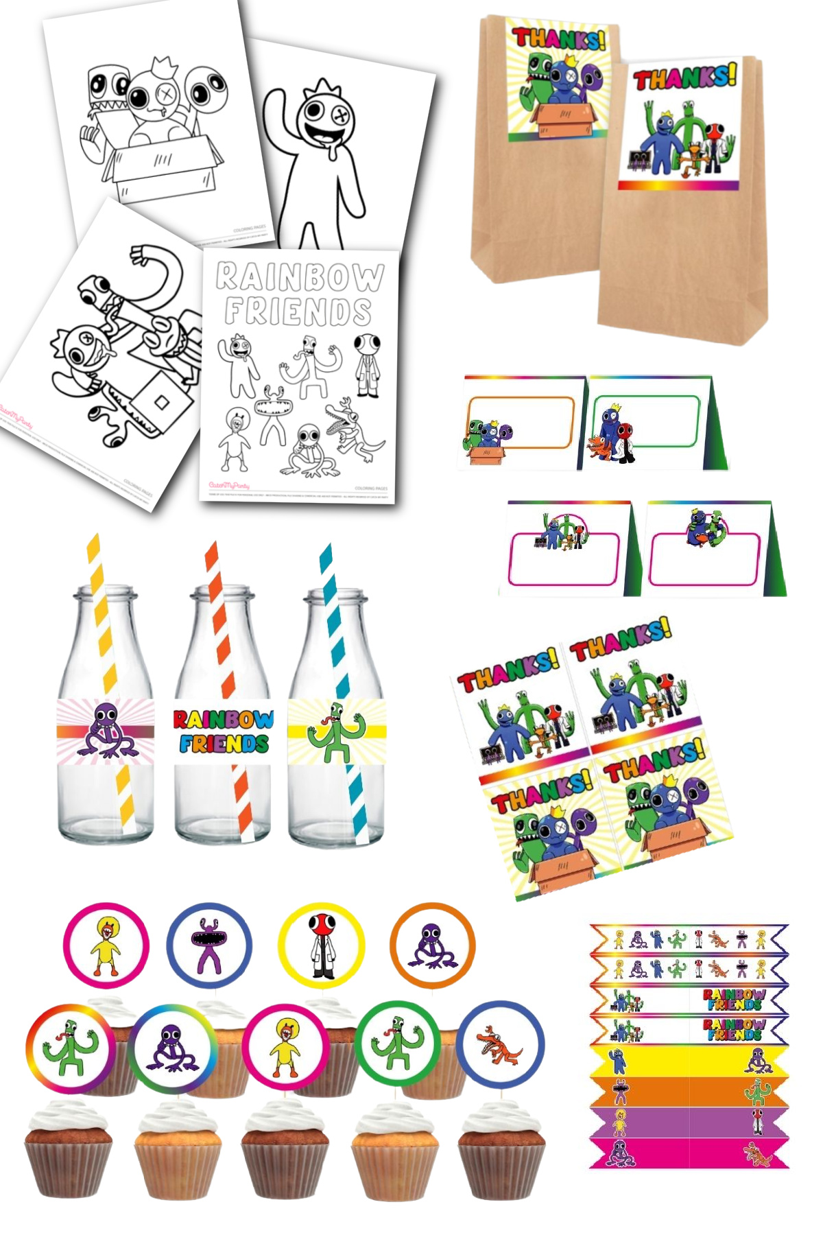 Free Rainbow Friends Party Printables!