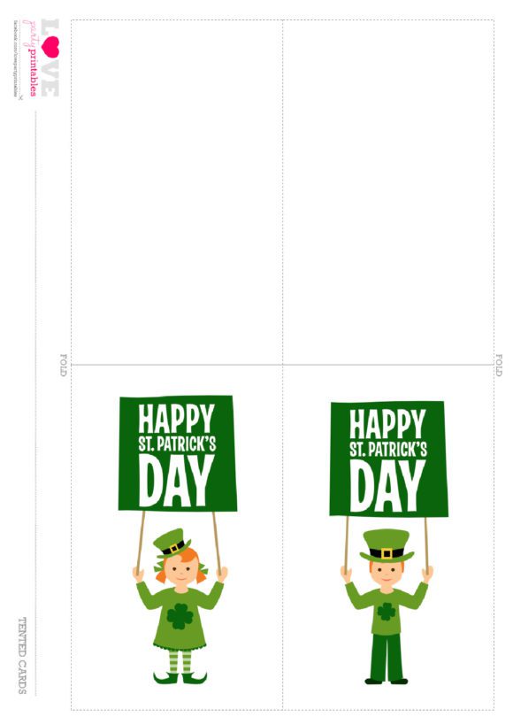 FREE St. Patrick's Day Party Printables for Kids - Blank Tented Cards