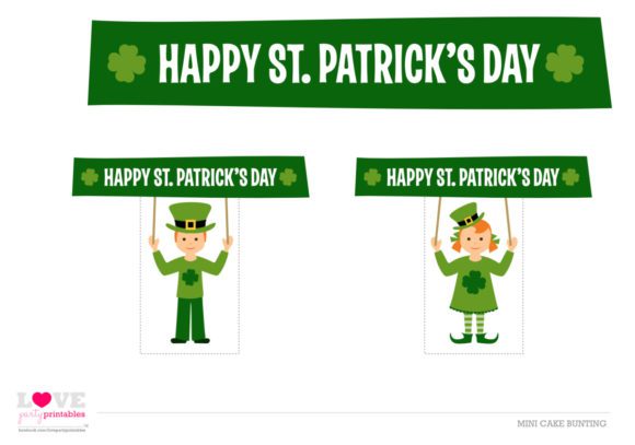 FREE St. Patrick's Day Party Printables for Kids - Cake Toppers