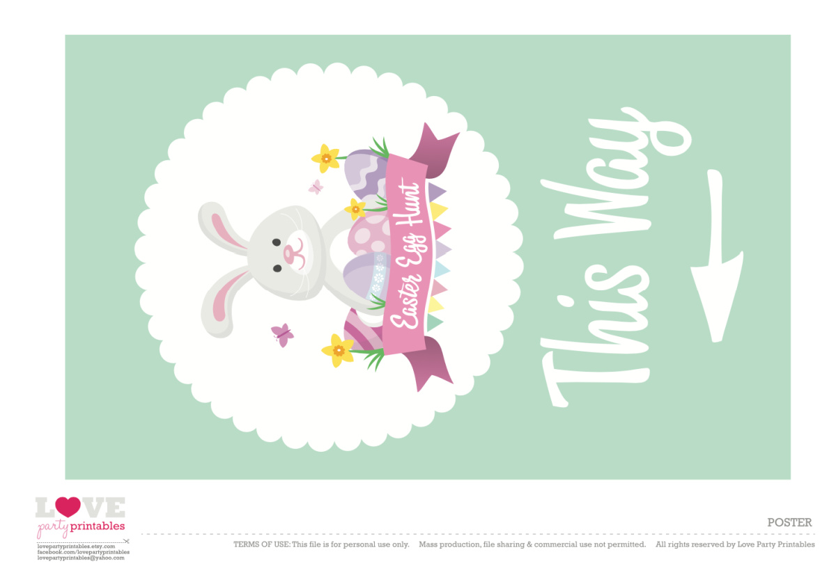 Download these FREE Easter Egg Hunt Printables - Party Signs