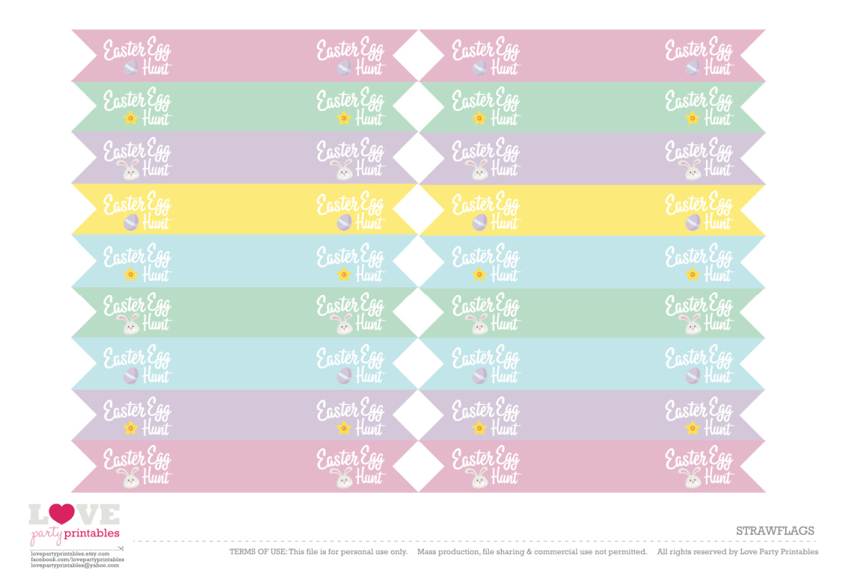 Download these FREE Easter Egg Hunt Printables - Straw Flags