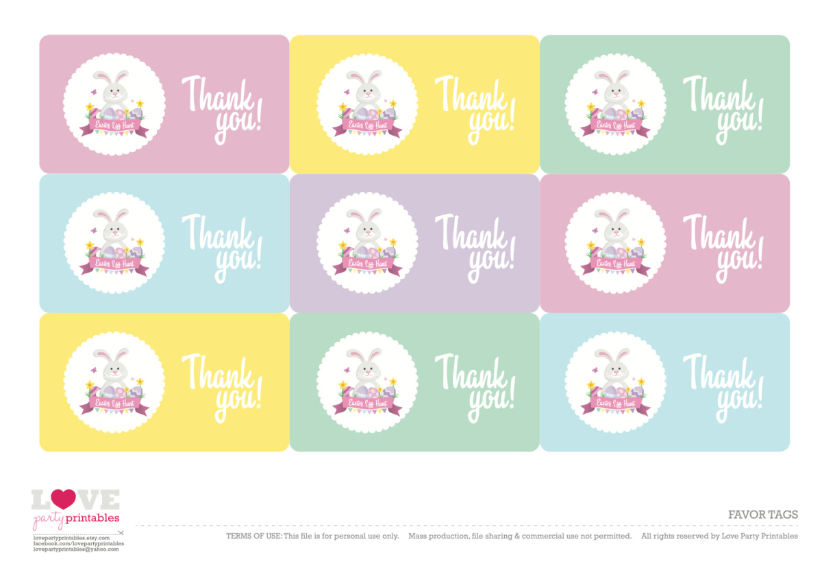Download these FREE Easter Egg Hunt Printables - Party Favor Tags