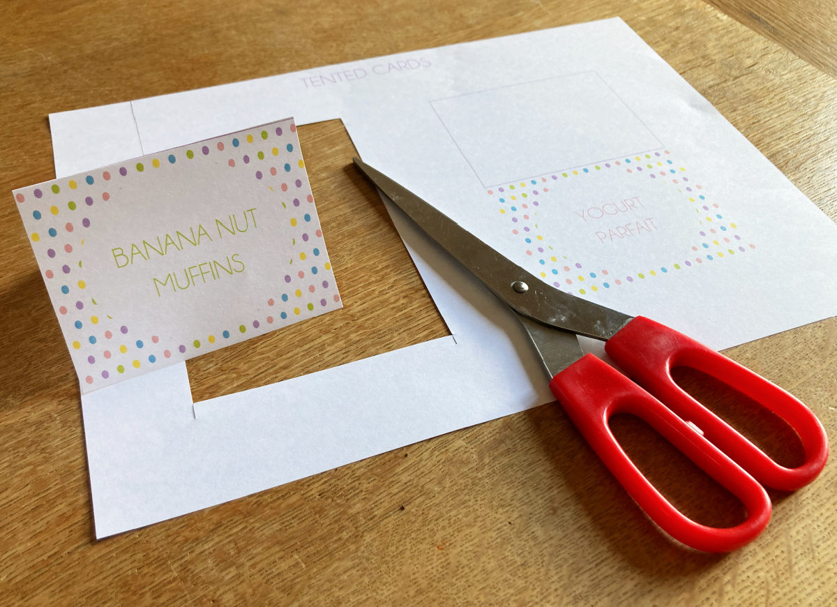 FREE Easter Party Printables  - Tented Food Labels