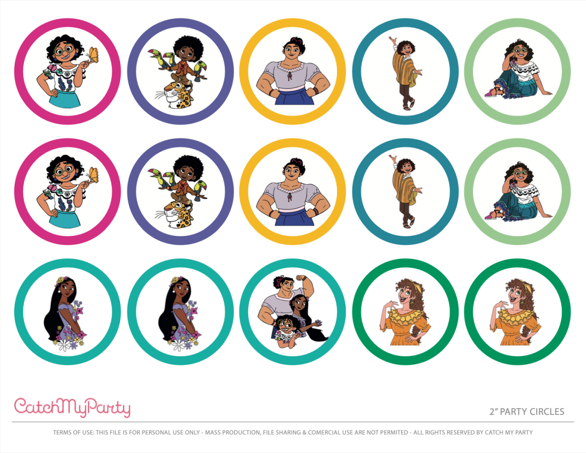 Free Encanto Party Printables - Cupcake Toppers
