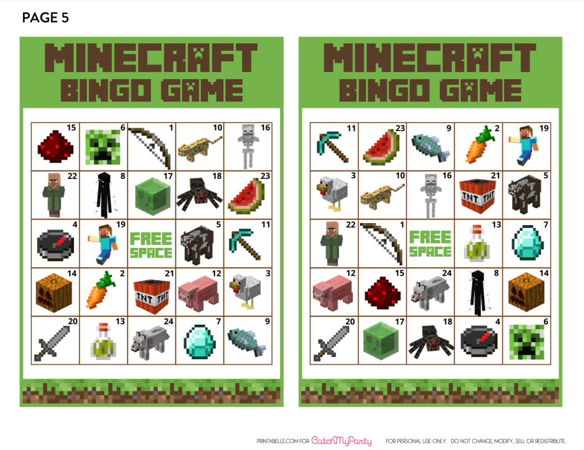 Download Our FREE Minecraft Printable Bingo Game Now!