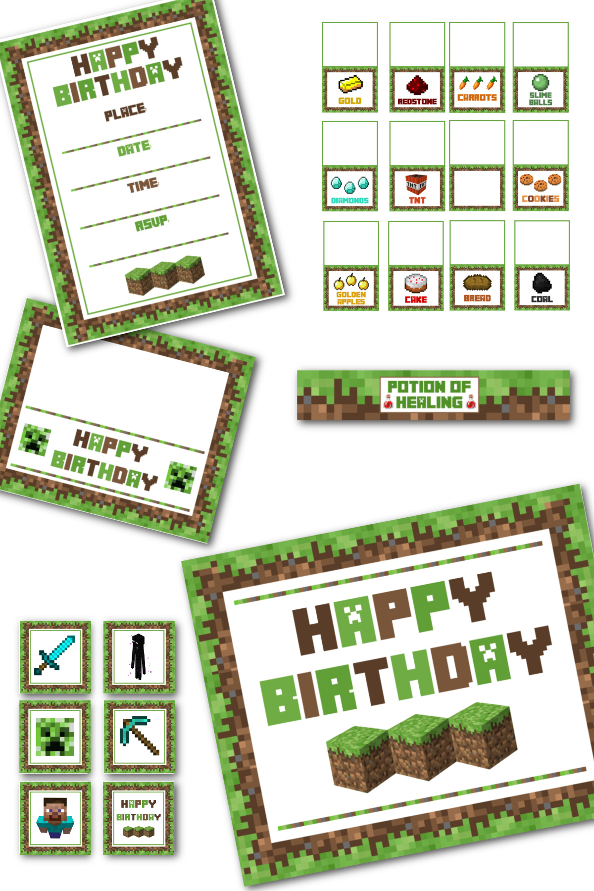 Download These Awesome FREE Minecraft Party Printables!