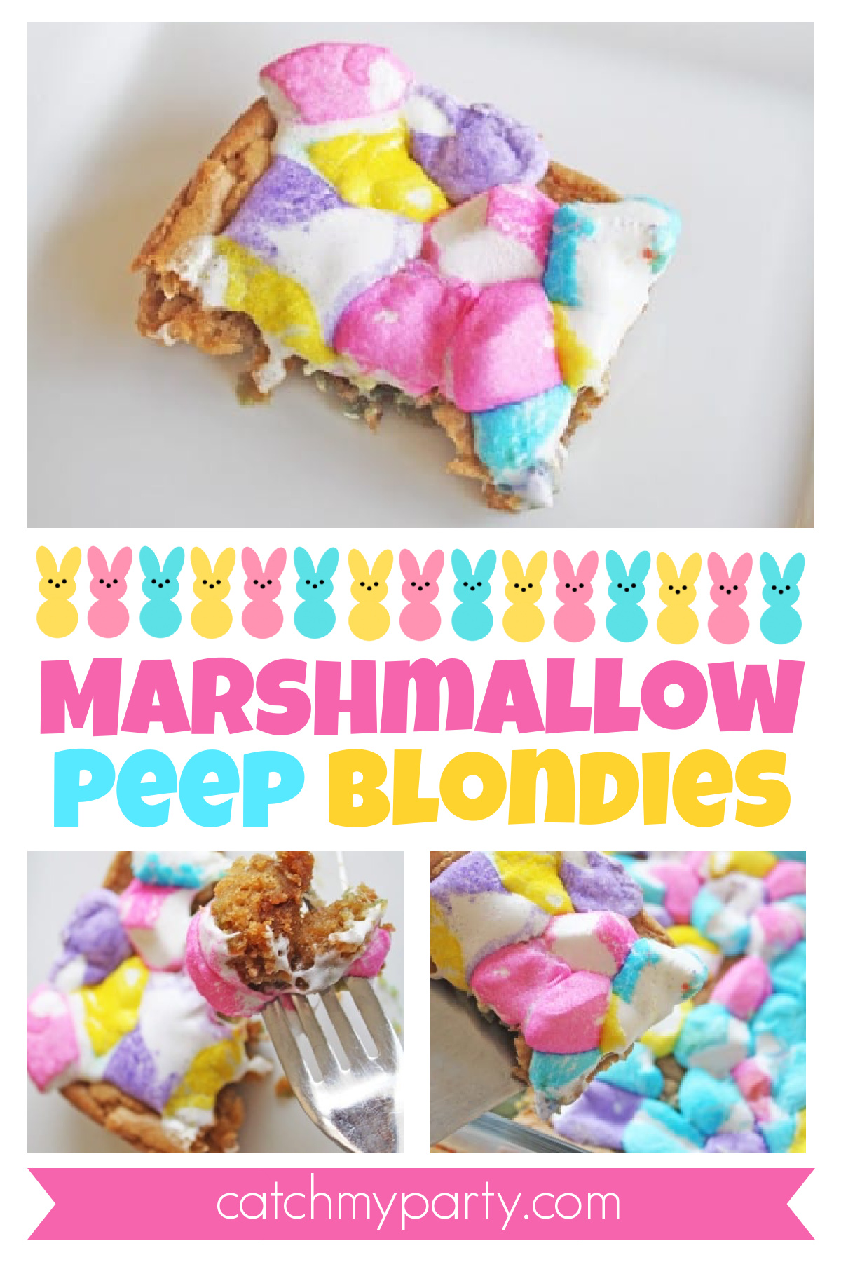 Easy & Fun Marshmallow Peep Blondies