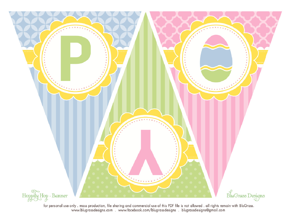 FREE Hoppity Hop Easter Party Printables - Happy Easter Banner