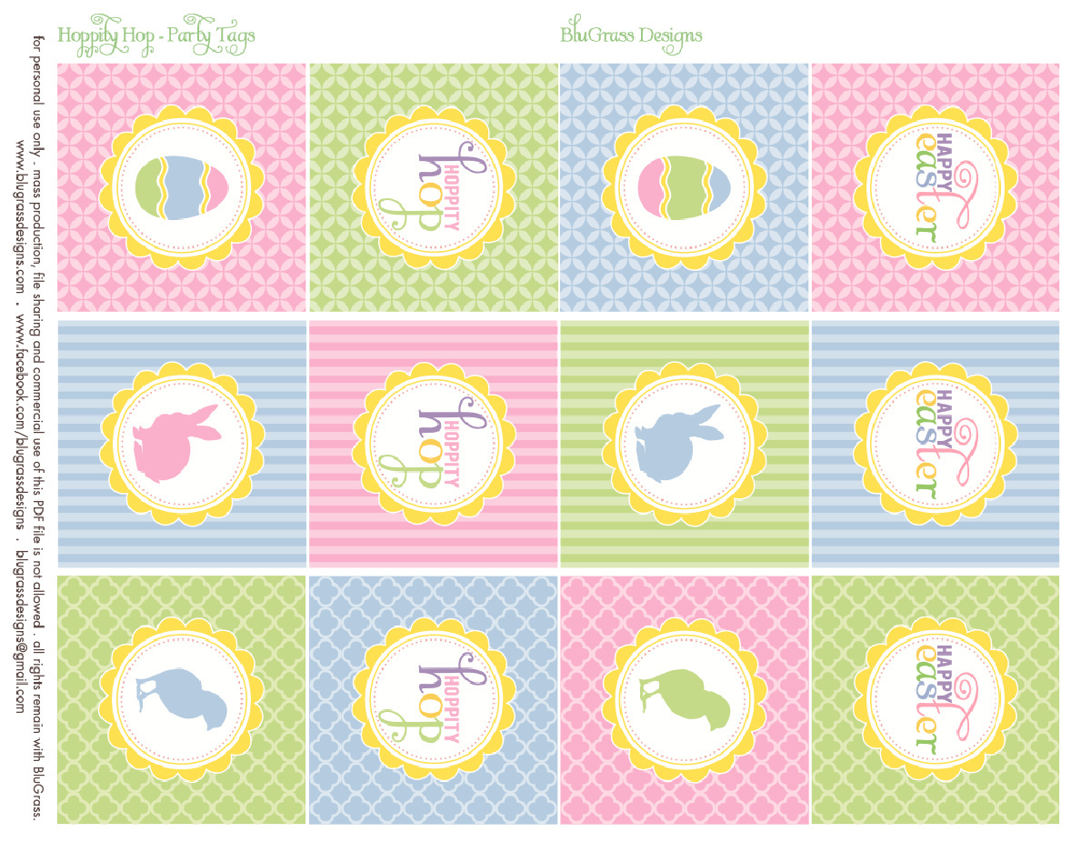 FREE Hoppity Hop Easter Party Printables - Party Tags