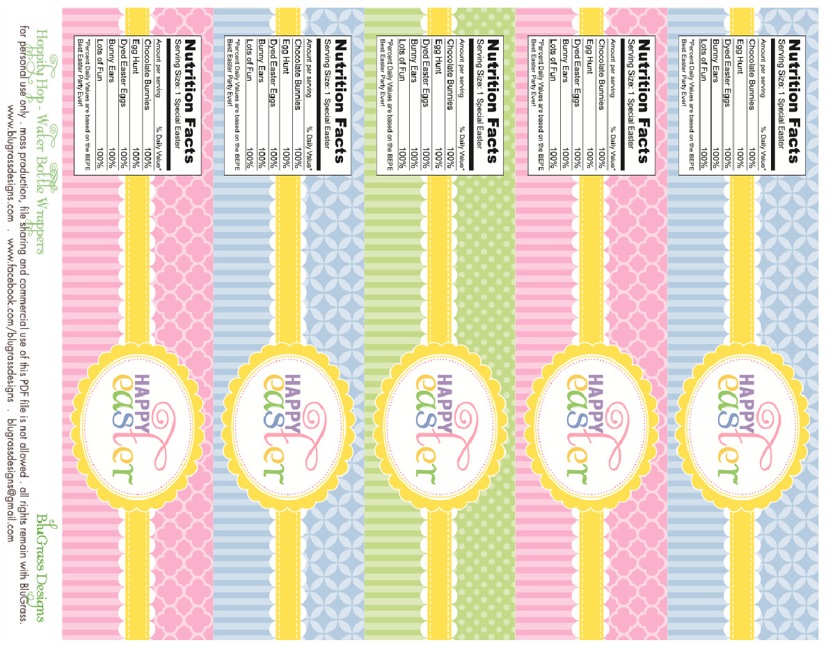 FREE Hoppity Hop Easter Party Printables - Water Bottle Labels