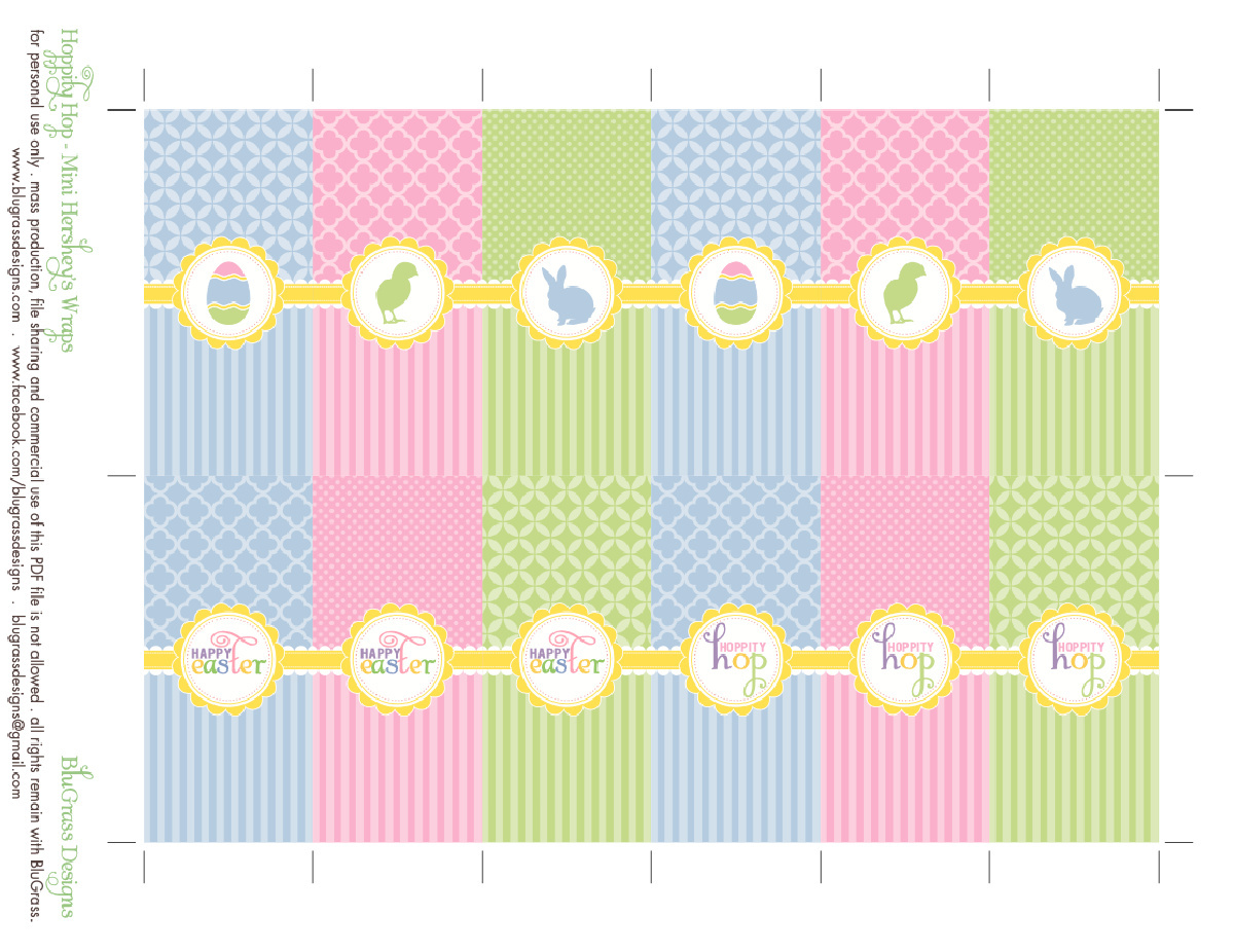 FREE Hoppity Hop Easter Party Printables - Mini Candy Bar Wrappers