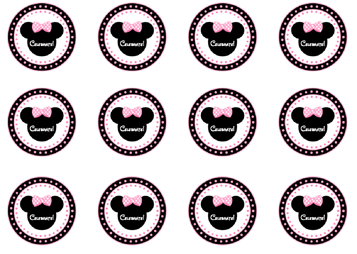 FREE PINK Minnie Mouse Cupcakes Toppers 