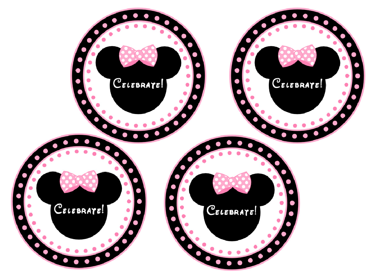 FREE PINK Minnie Mouse Birthday Party Printables - Large Party Circles