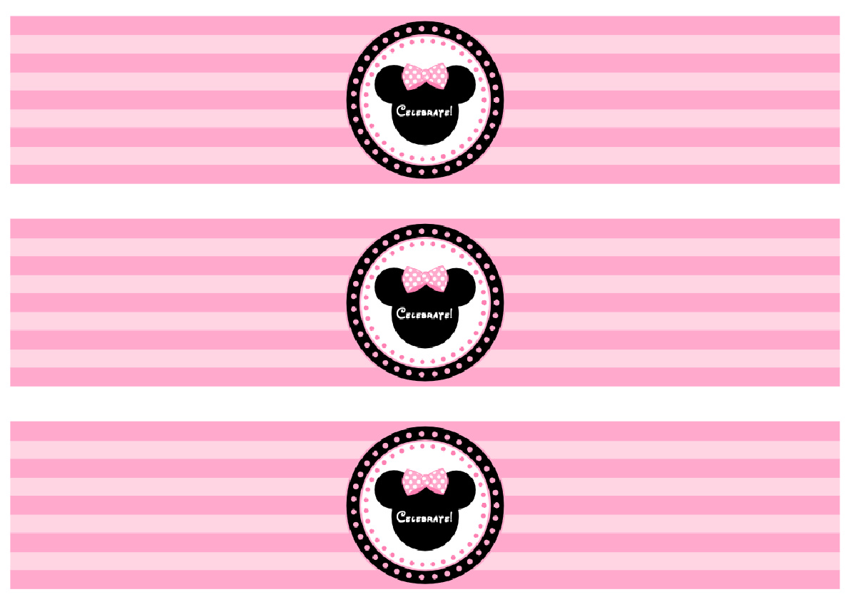 FREE PINK Minnie Mouse Birthday Party Water Bottle Labels