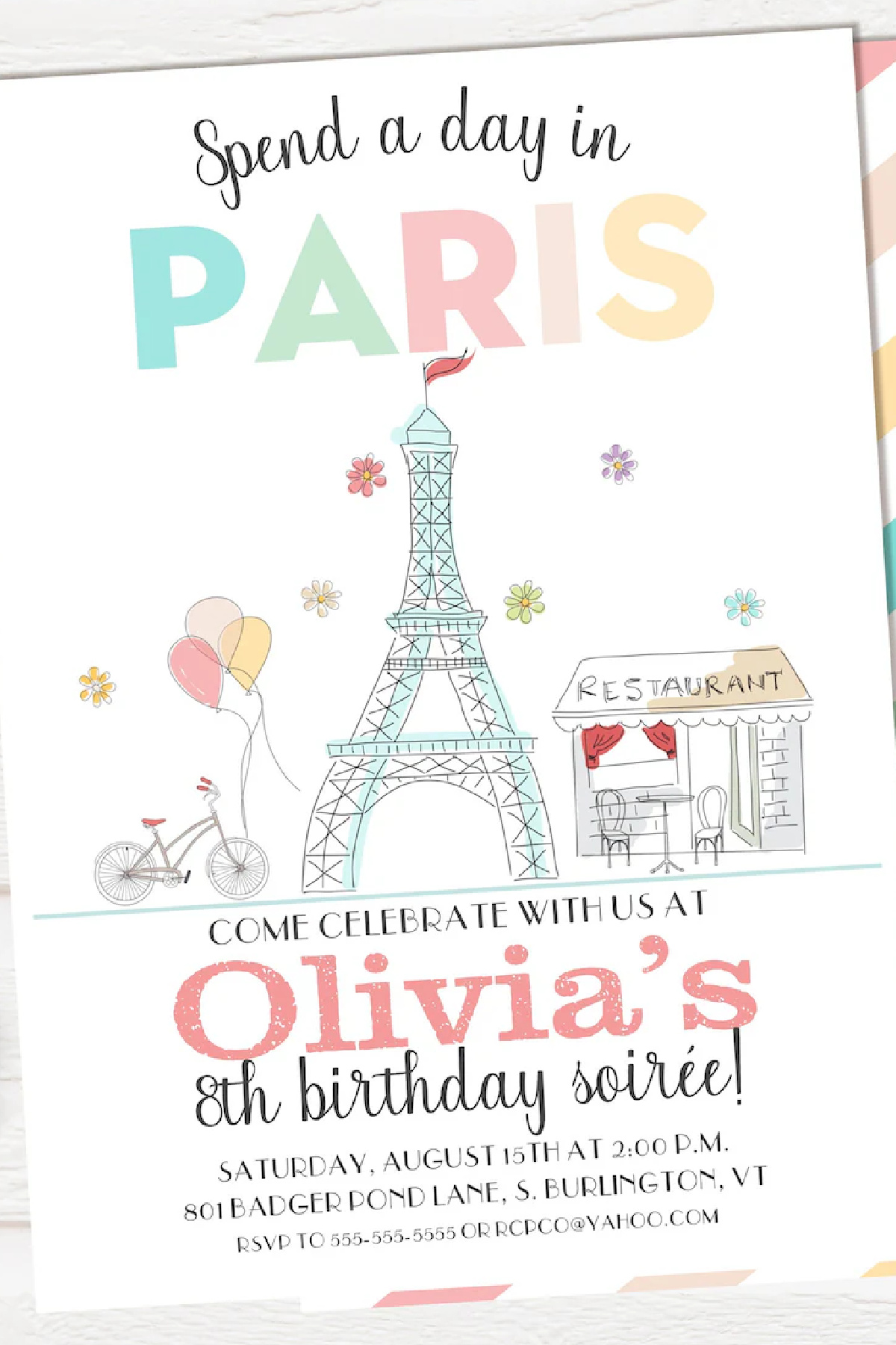 Paris-themed Party Invitation