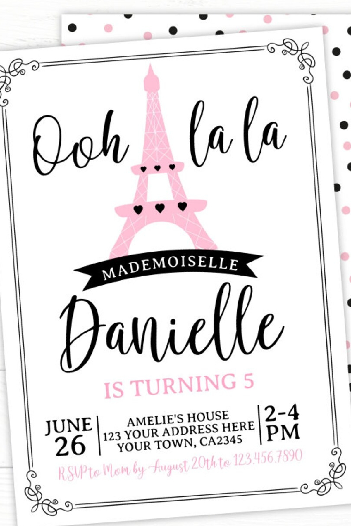 Parisian Birthday Party Invitation