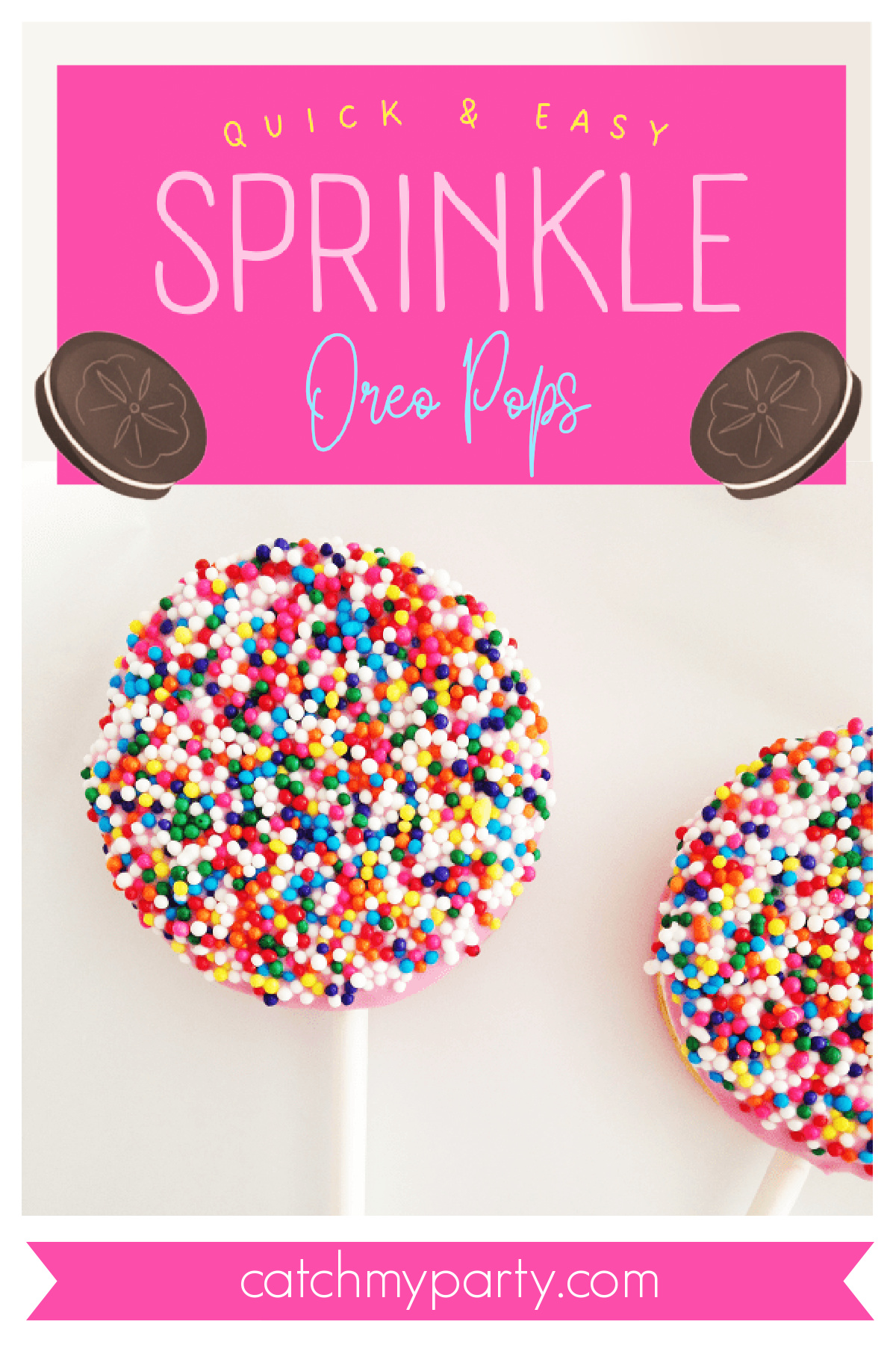 Make these Quick and Easy Sprinkle Oreo Pops!