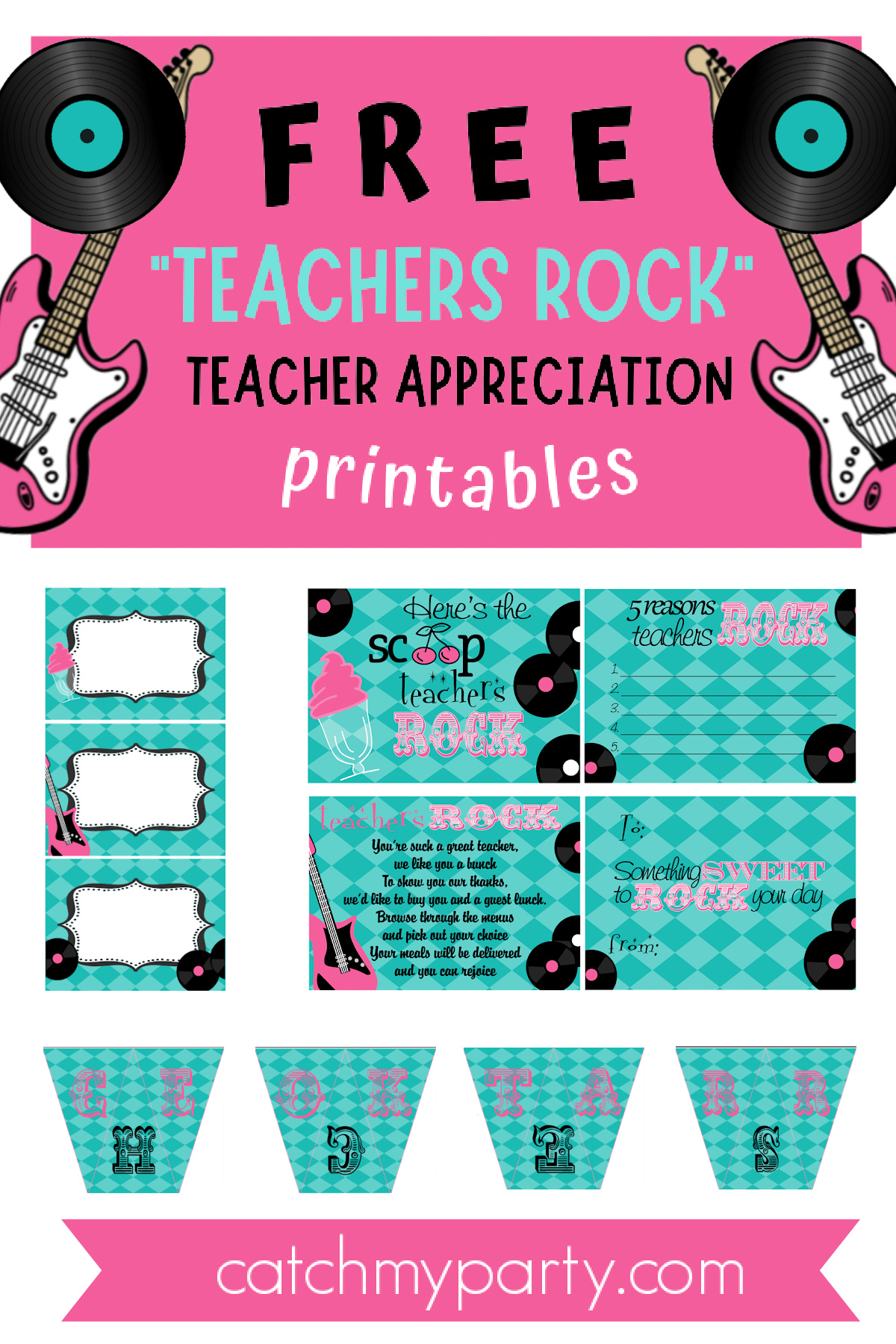 FREE "Teachers Rock" Teacher Appreciation Printables
