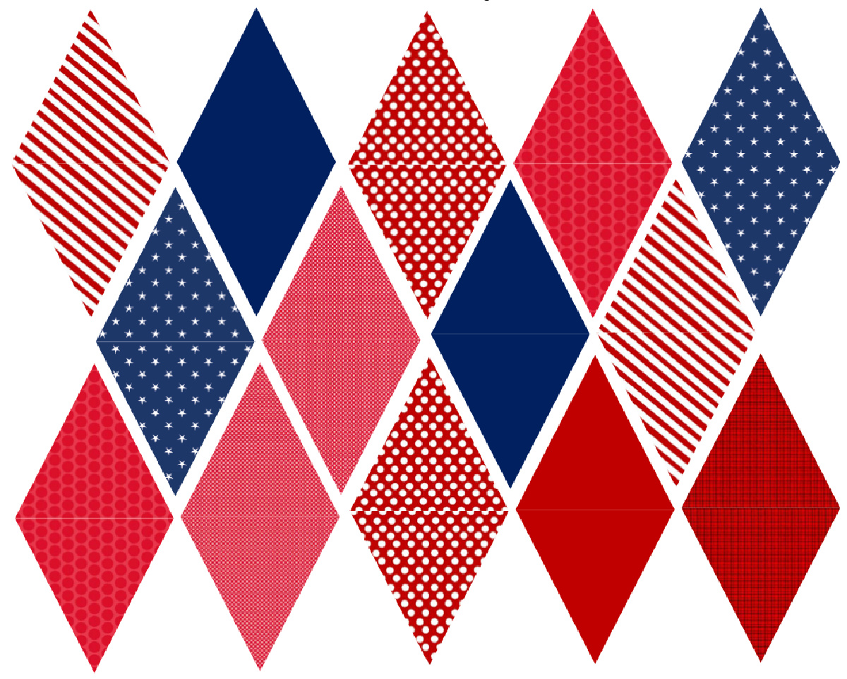 FREE Fun 4th of July Party Printables - Mini Pennant Flags