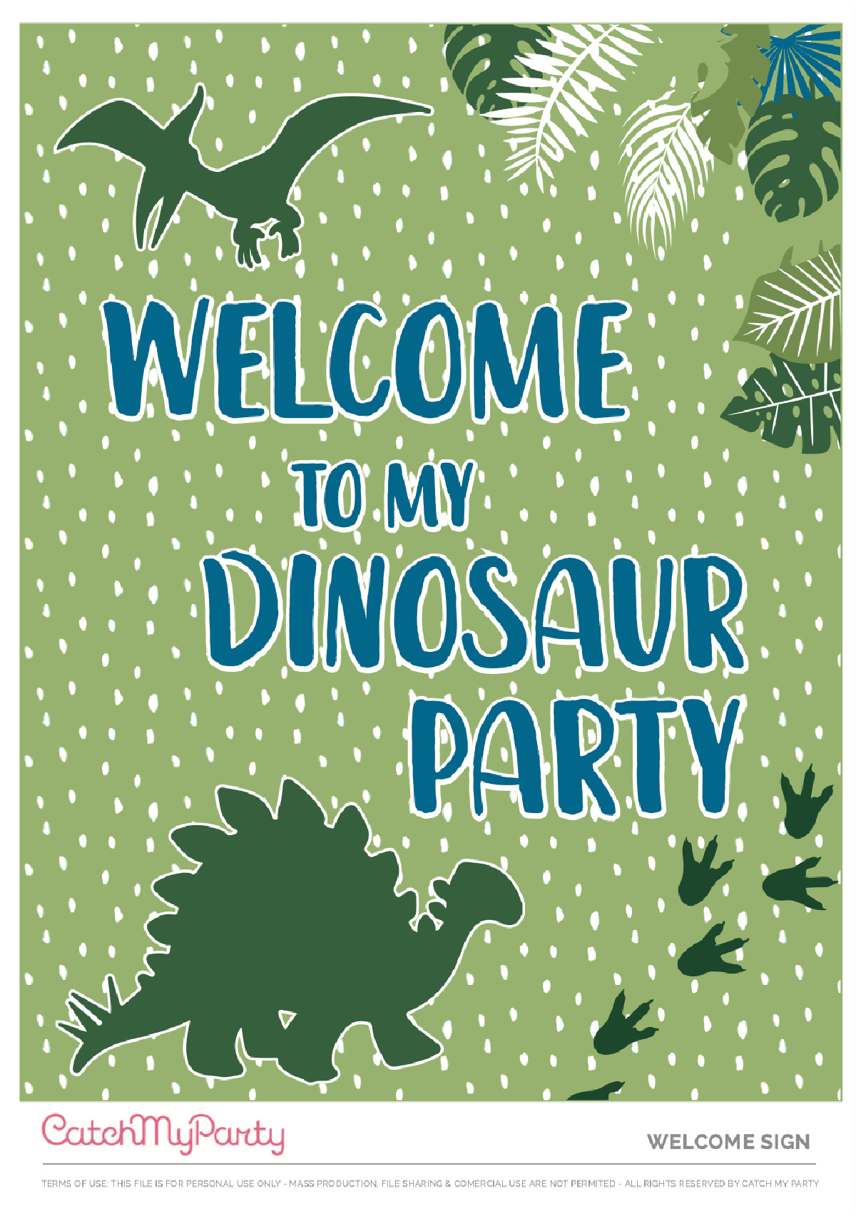 Download These Free Dinosaur Party Printables, Now - Welcome Poster