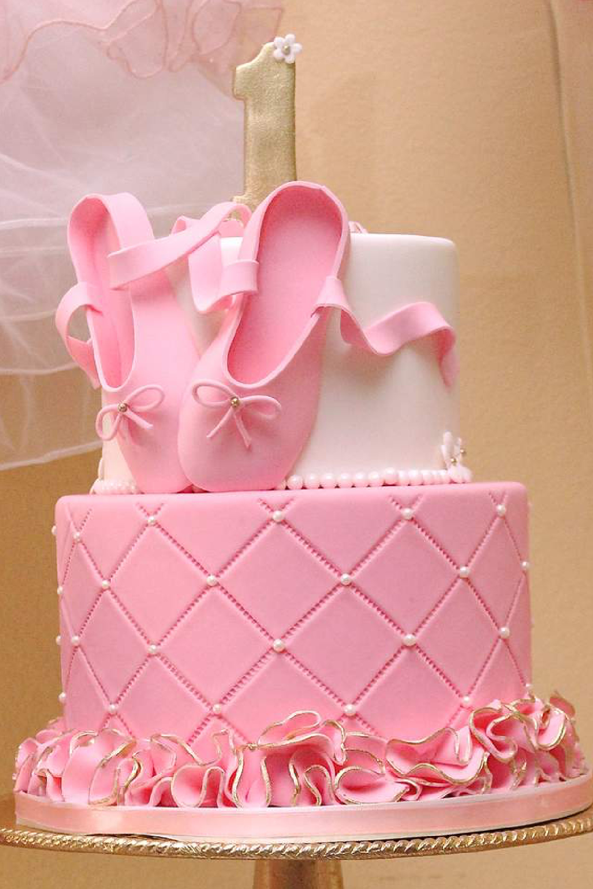 Ballerina 1st Birthday Cake Idea for Girls Ballerina 1st Birthday Cake Idea for Girls