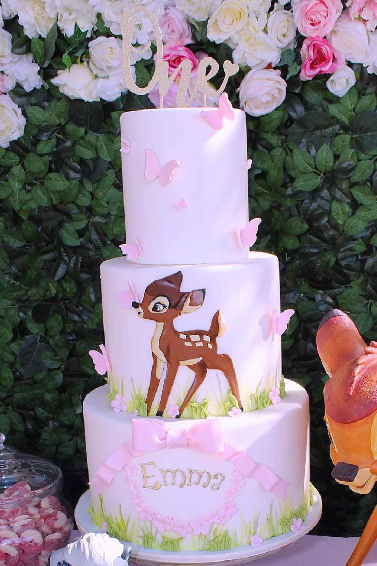 Bambi 1st Birthday Cake for Baby Girl Bambi 1st Birthday Cake for Baby Girl