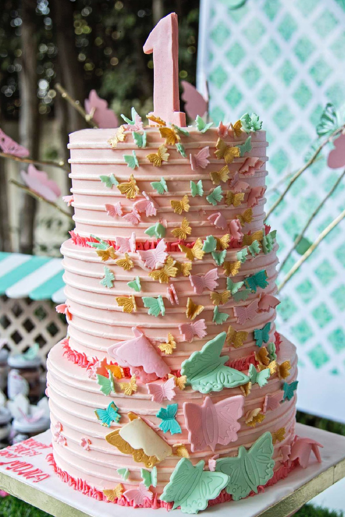 Butterfly 1st Birthday Cake for Baby Girl Butterfly 1st Birthday Cake for Baby Girl