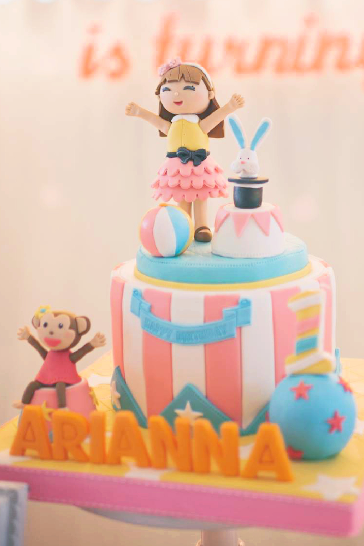 Circus 1st Birthday Cake for Girls Circus 1st Birthday Cake for Girls