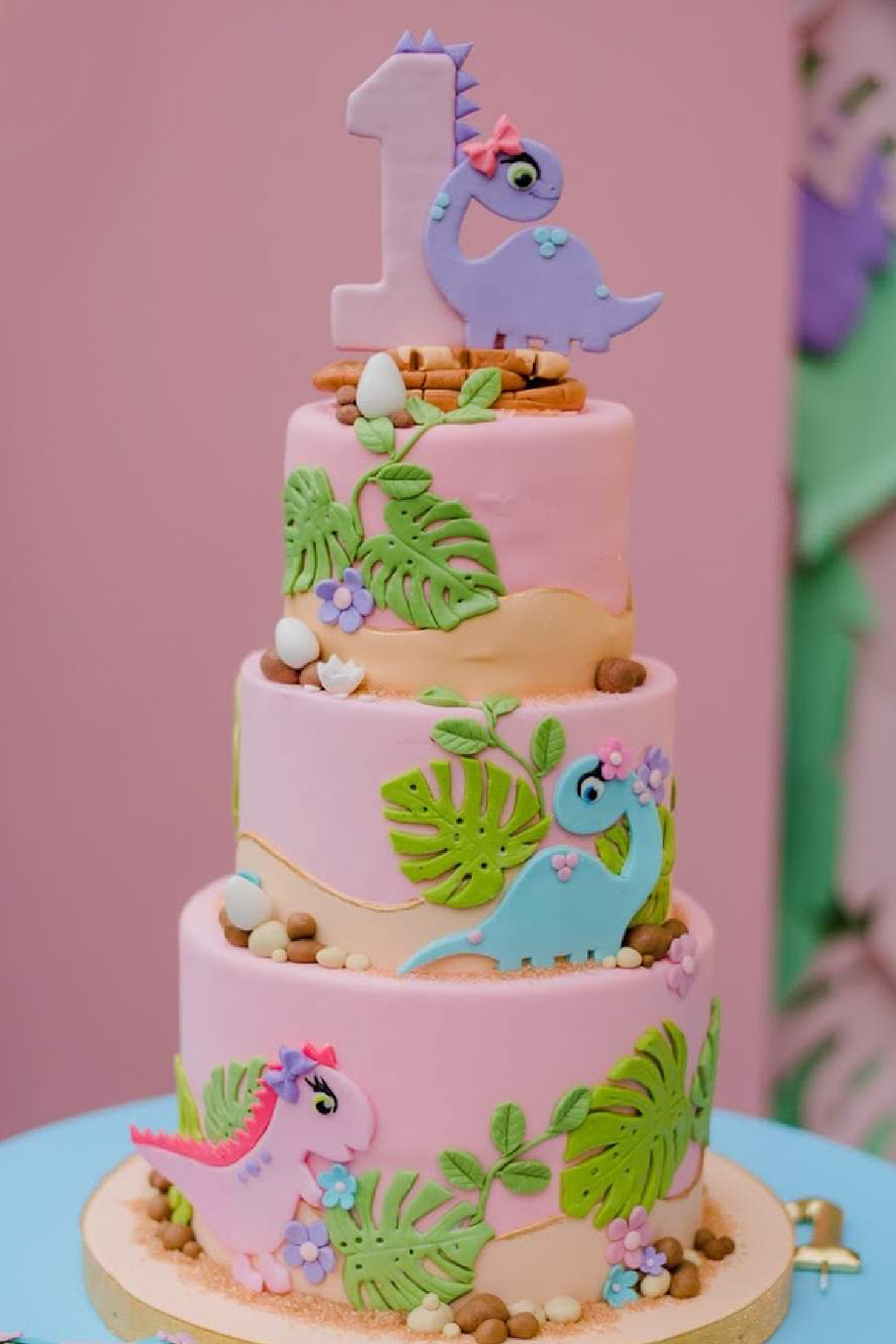 Dinosaur 1st Birthday Cake for Girls Dinosaur 1st Birthday Cake for Girls