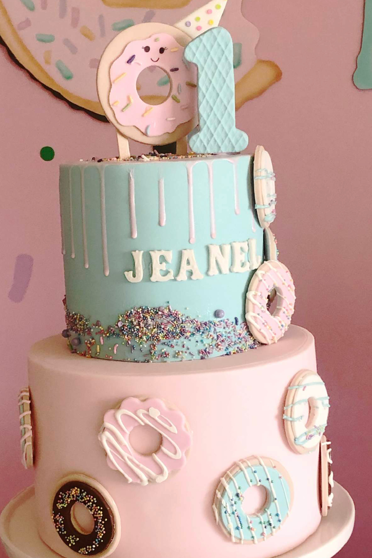 Donut 1st Birthday Cake for Girls Donut 1st Birthday Cake for Girls