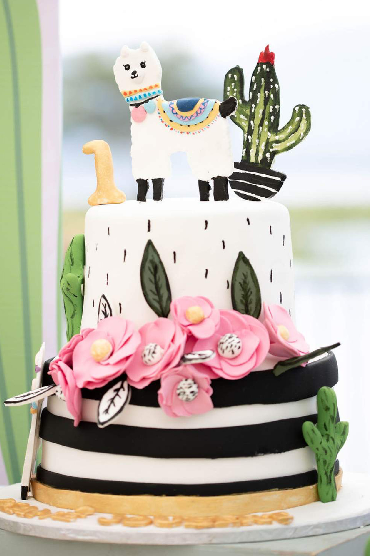 Llama 1st Birthday Cake for Girls Llama 1st Birthday Cake for Girls