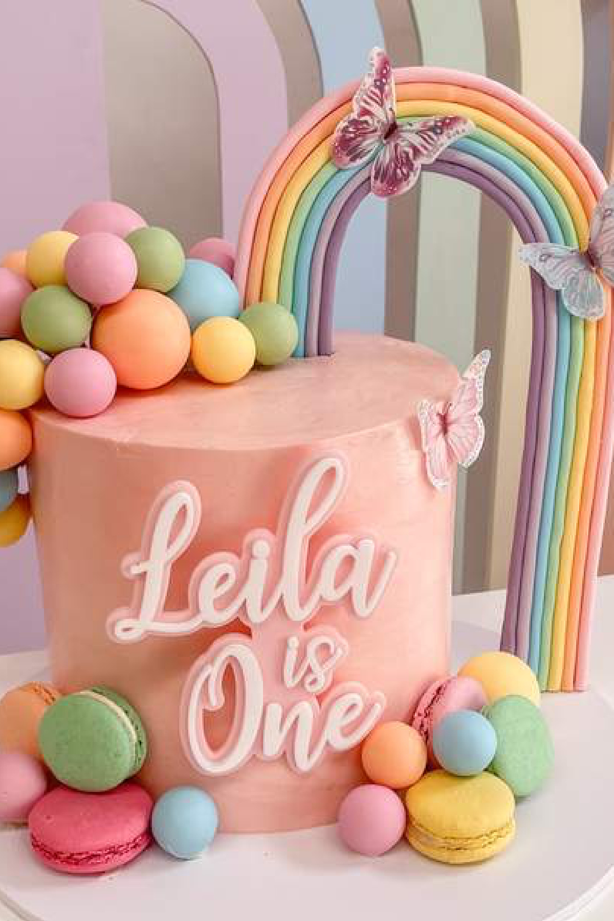 Rainbow 1st Birthday Cake for Baby Girl Rainbow 1st Birthday Cake for Baby Girl
