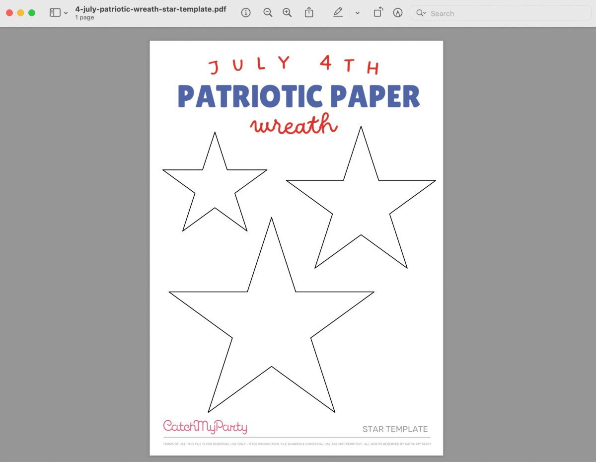 July 4th Patriotic Paper Wreath - Step 1